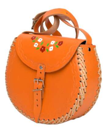 basic orange leather bag large
