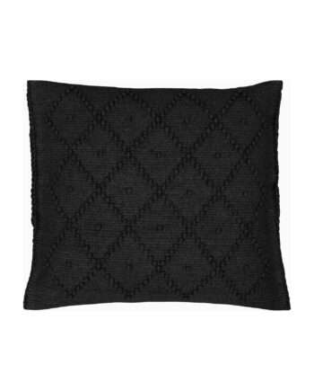 diamond anthracite woven cotton pillowcase medium