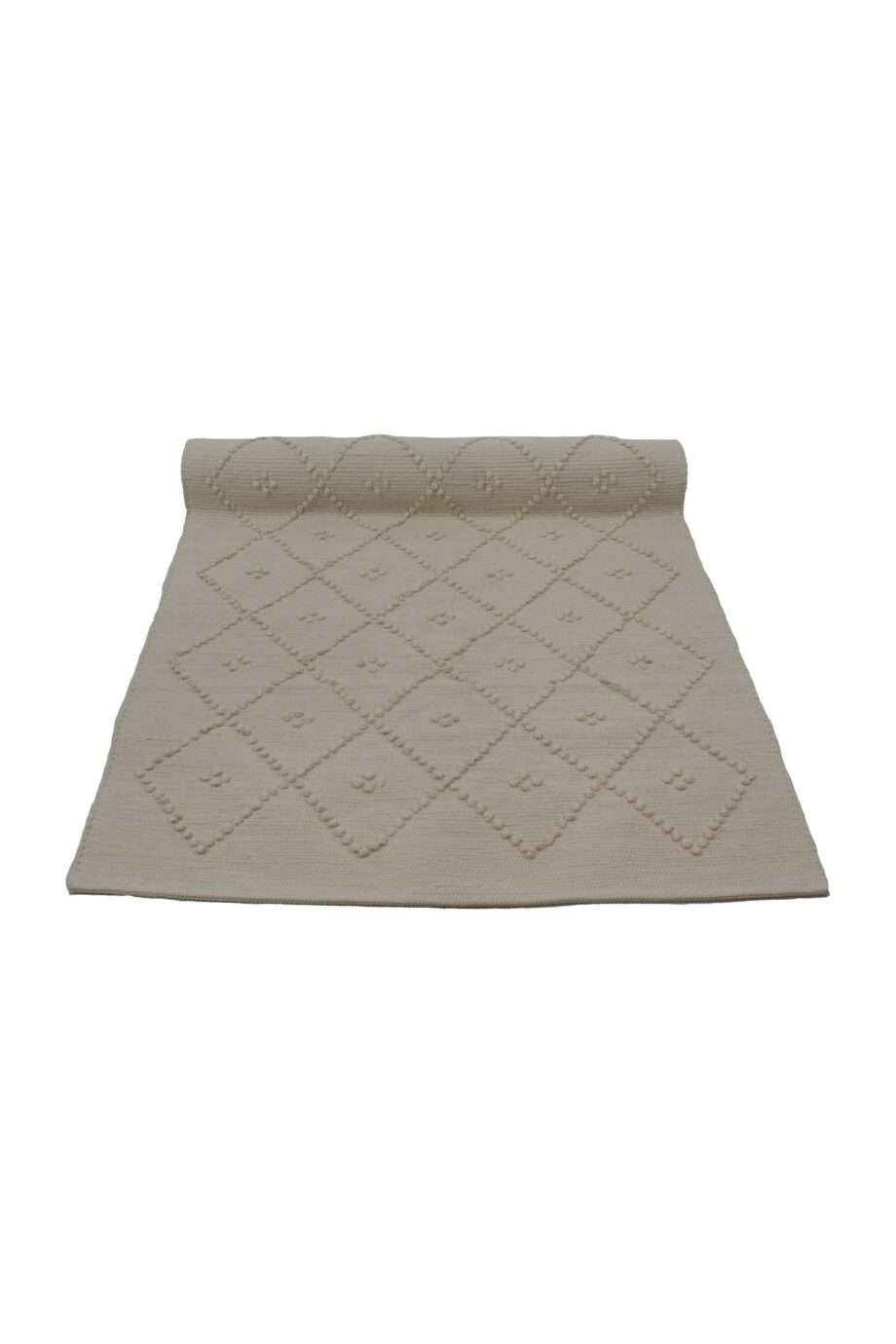diamond linen woven cotton floor mat small