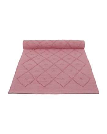 diamond pink woven cotton floor mat small