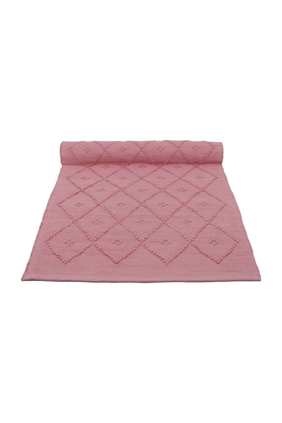 diamond pink woven cotton floor mat small