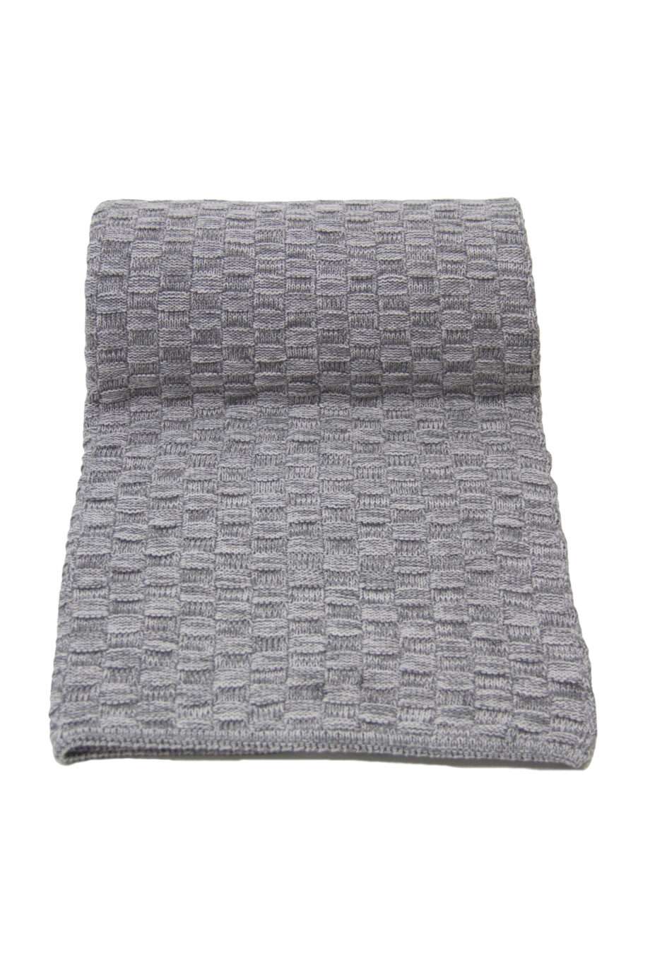 drops grey knitted cotton plaid medium