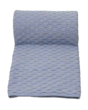 drops heavenly blue knitted cotton plaid medium