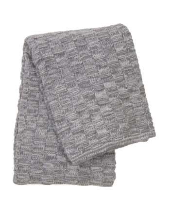 drops mêlée grey knitted cotton little blanket medium