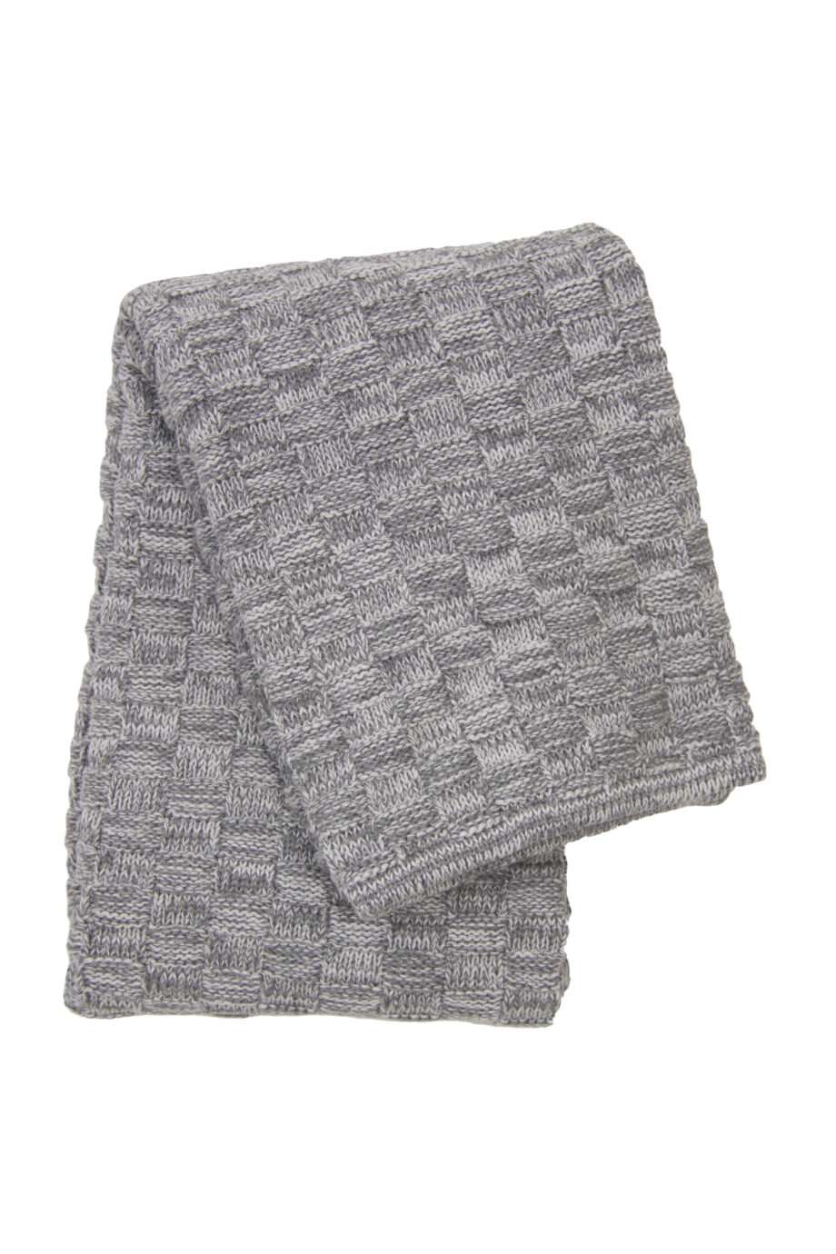 drops mêlée grey knitted cotton little blanket small