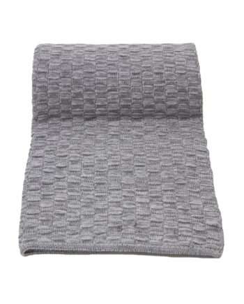 drops mêlée grey knitted cotton throw large