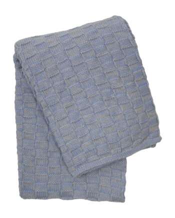 drops mêlée heavenly blue knitted cotton little blanket small