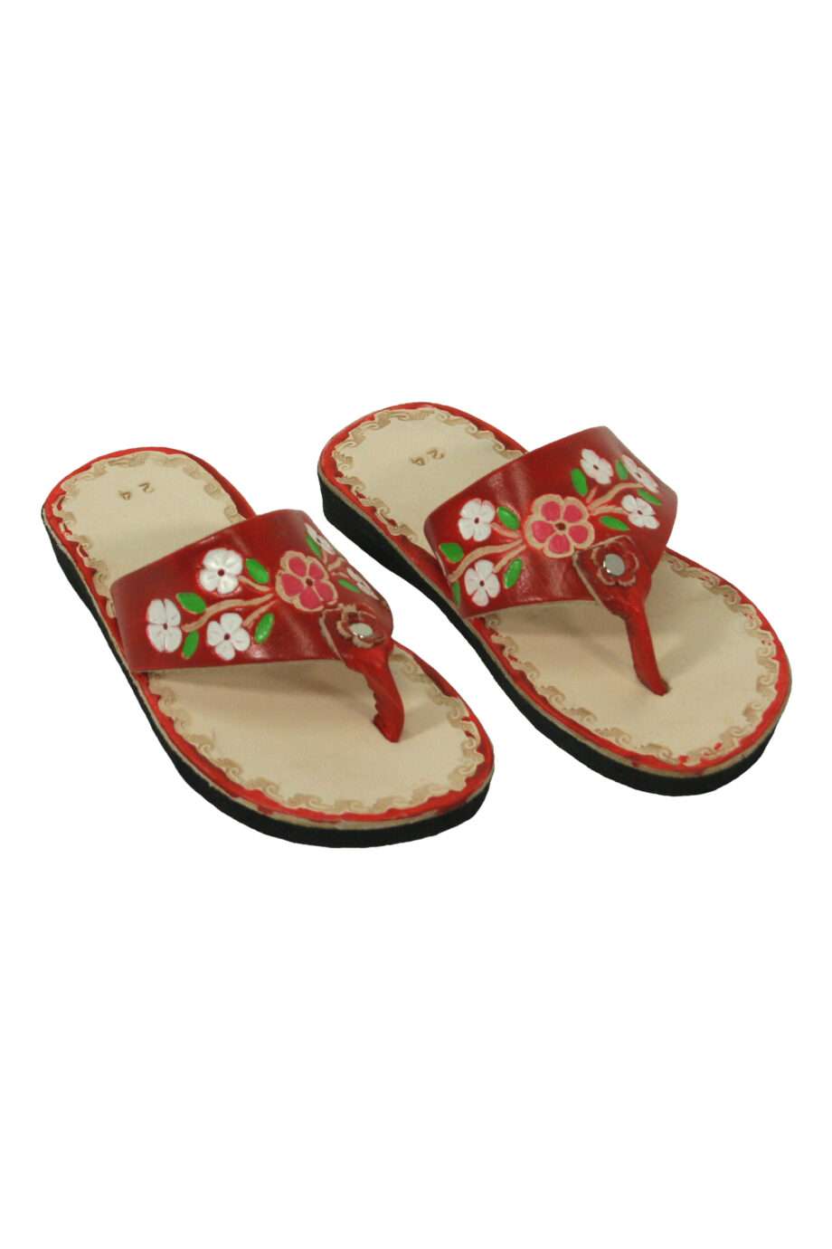 flor chillipepper leather flipflop kids small