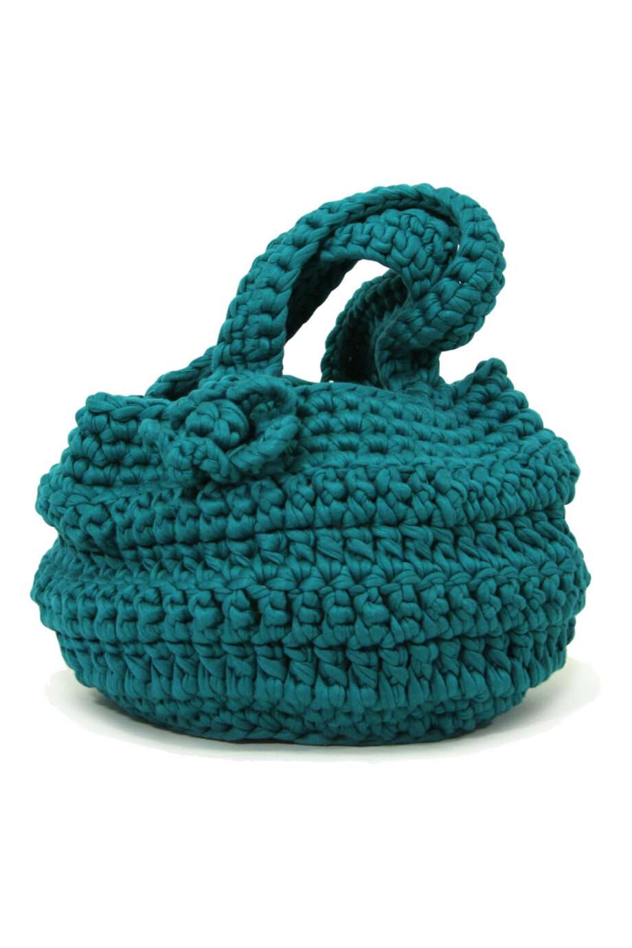 flor sea blue crochet cotton bag
