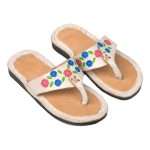 flor white leather flipflop kids xsmall