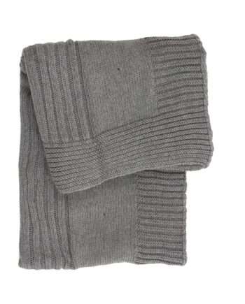 light grey knitted cotton little blanket medium