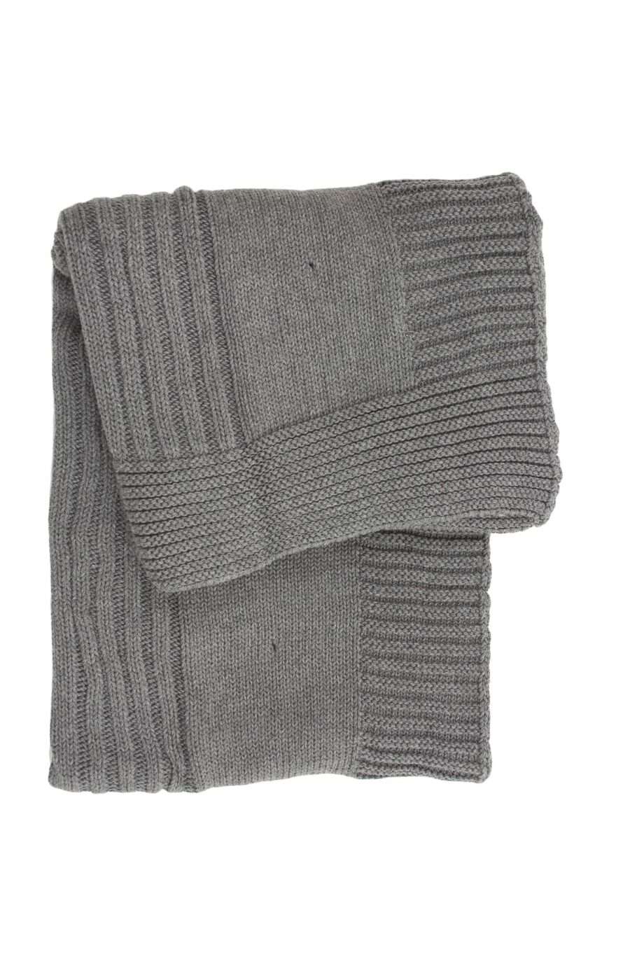 light grey knitted cotton little blanket medium