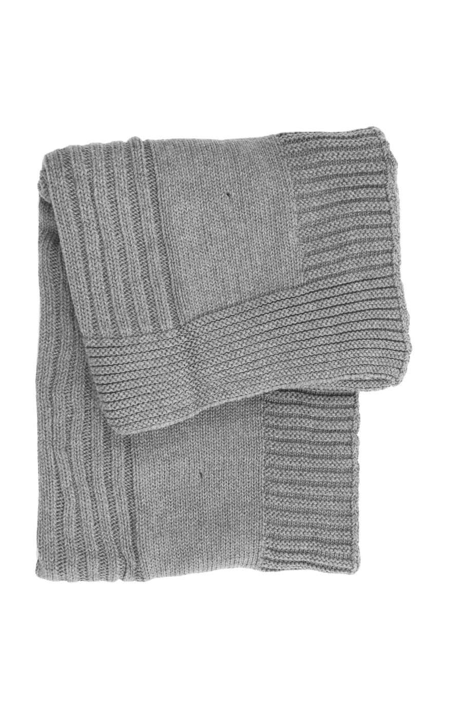light grey knitted cotton little blanket small