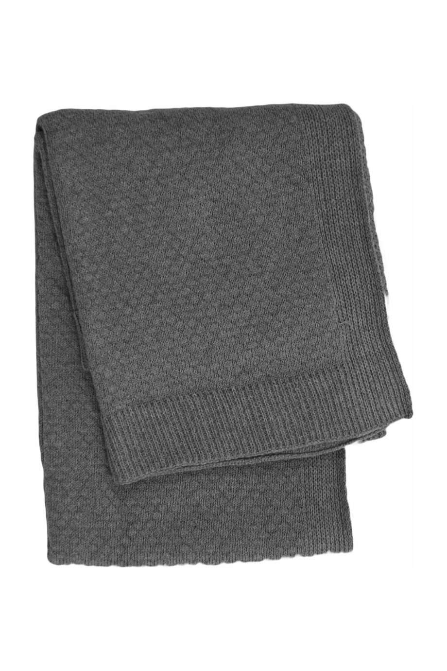 liz anthracite knitted cotton little blanket medium
