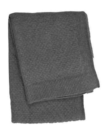liz anthracite knitted cotton little blanket small