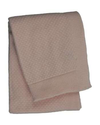 liz baby pink knitted cotton little blanket small