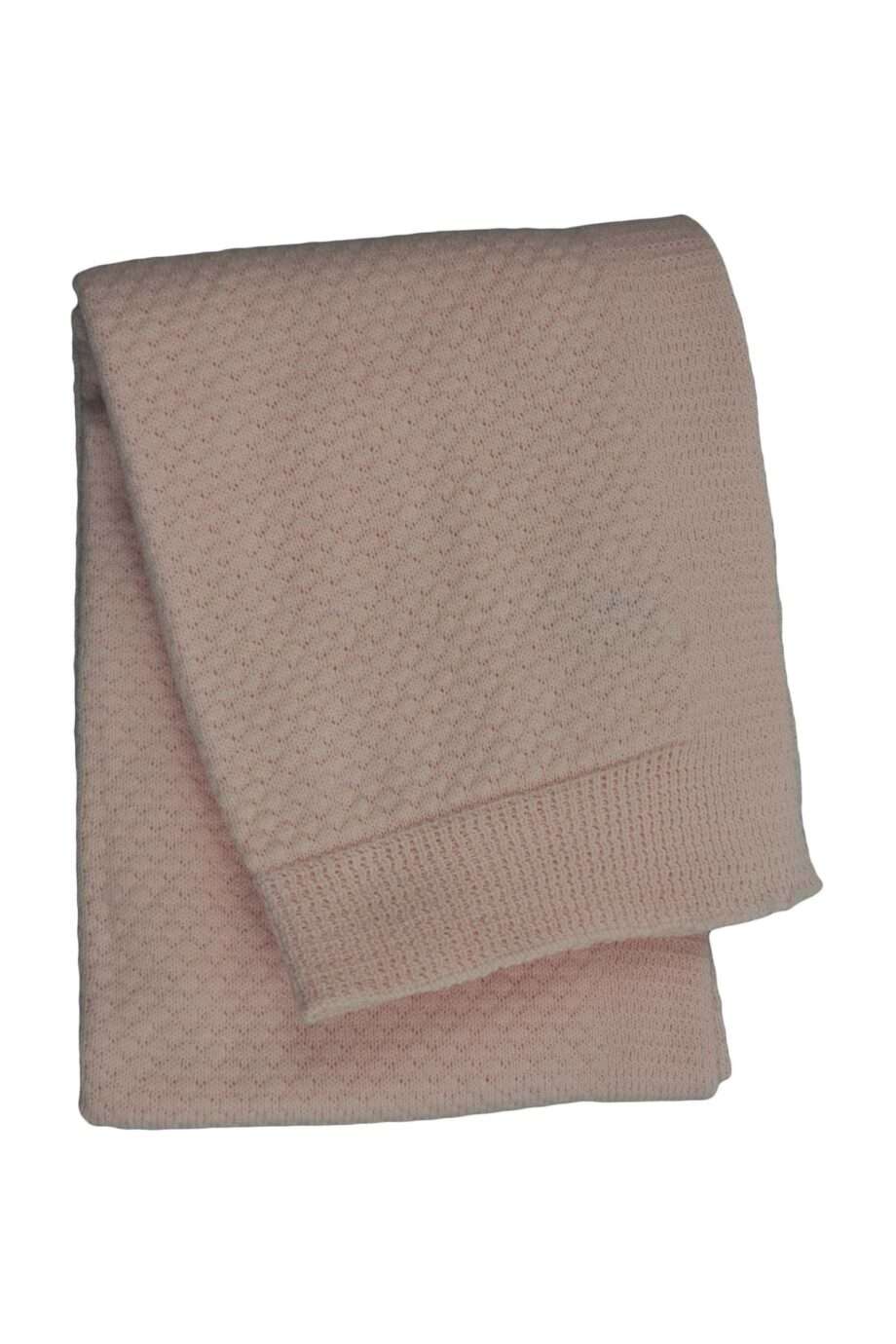 liz baby pink knitted cotton little blanket small