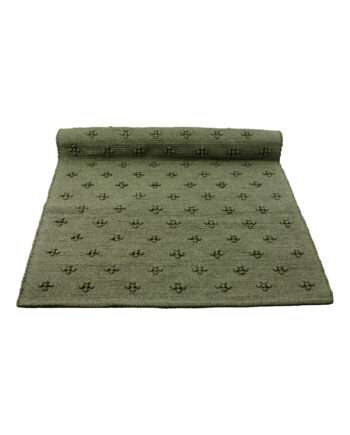 liz curly kale green woven cotton floor runner large