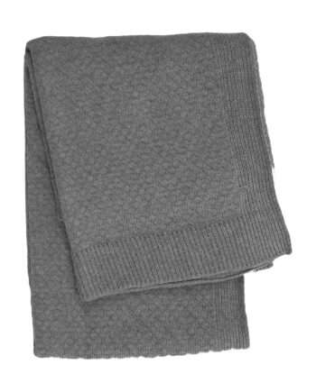 liz grey knitted cotton little blanket small