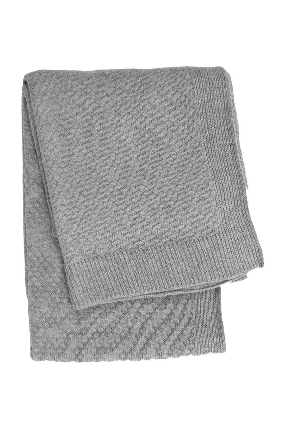liz light grey knitted cotton little blanket small