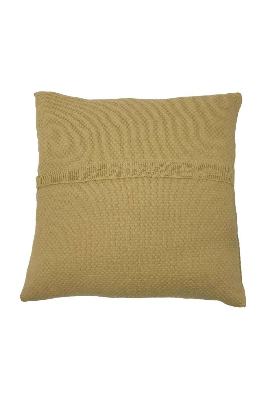 liz ochre knitted cotton pillowcase medium