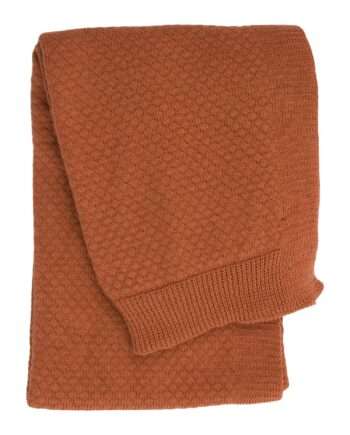 liz orange knitted cotton little blanket small