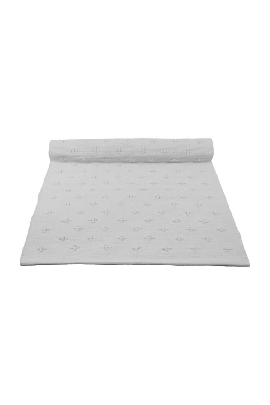 liz white woven cotton floor mat small