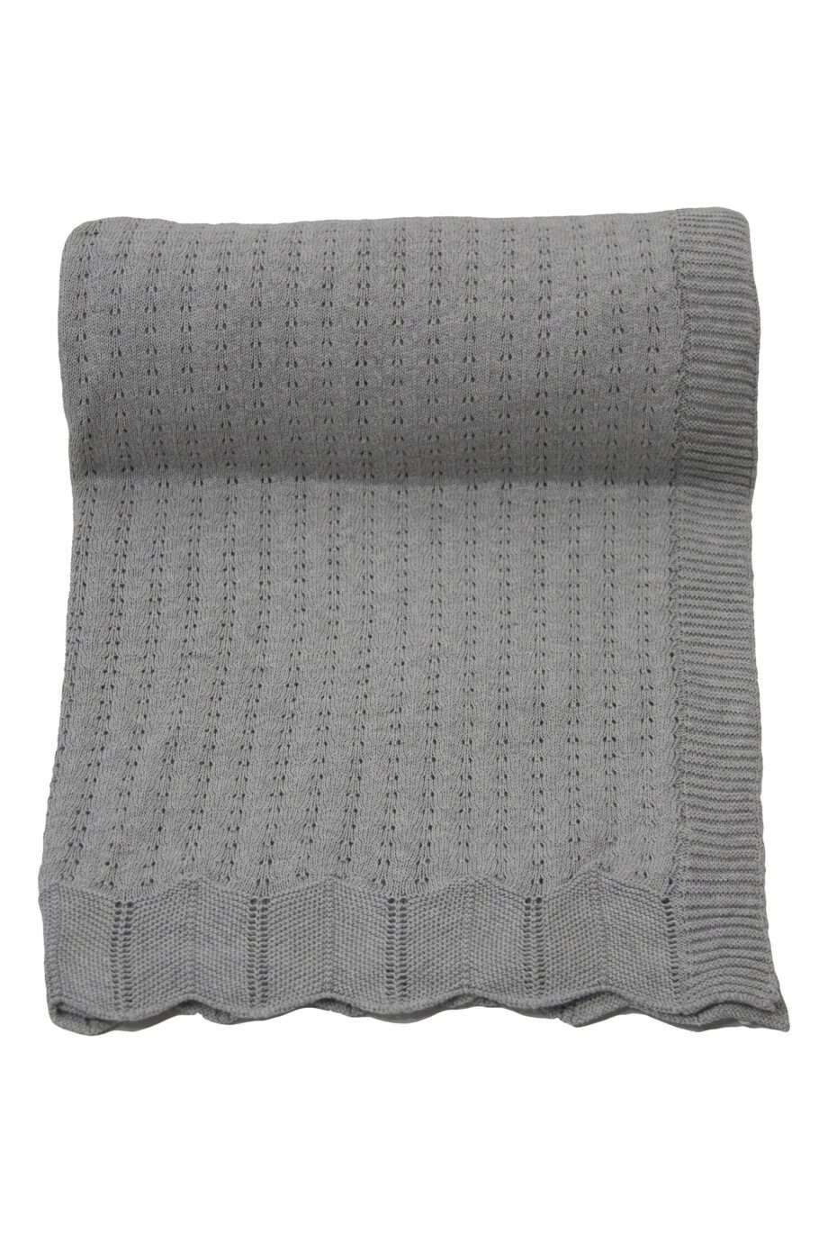 nouveau grey knitted cotton plaid medium
