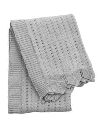 nouveau light grey knitted cotton little blanket small