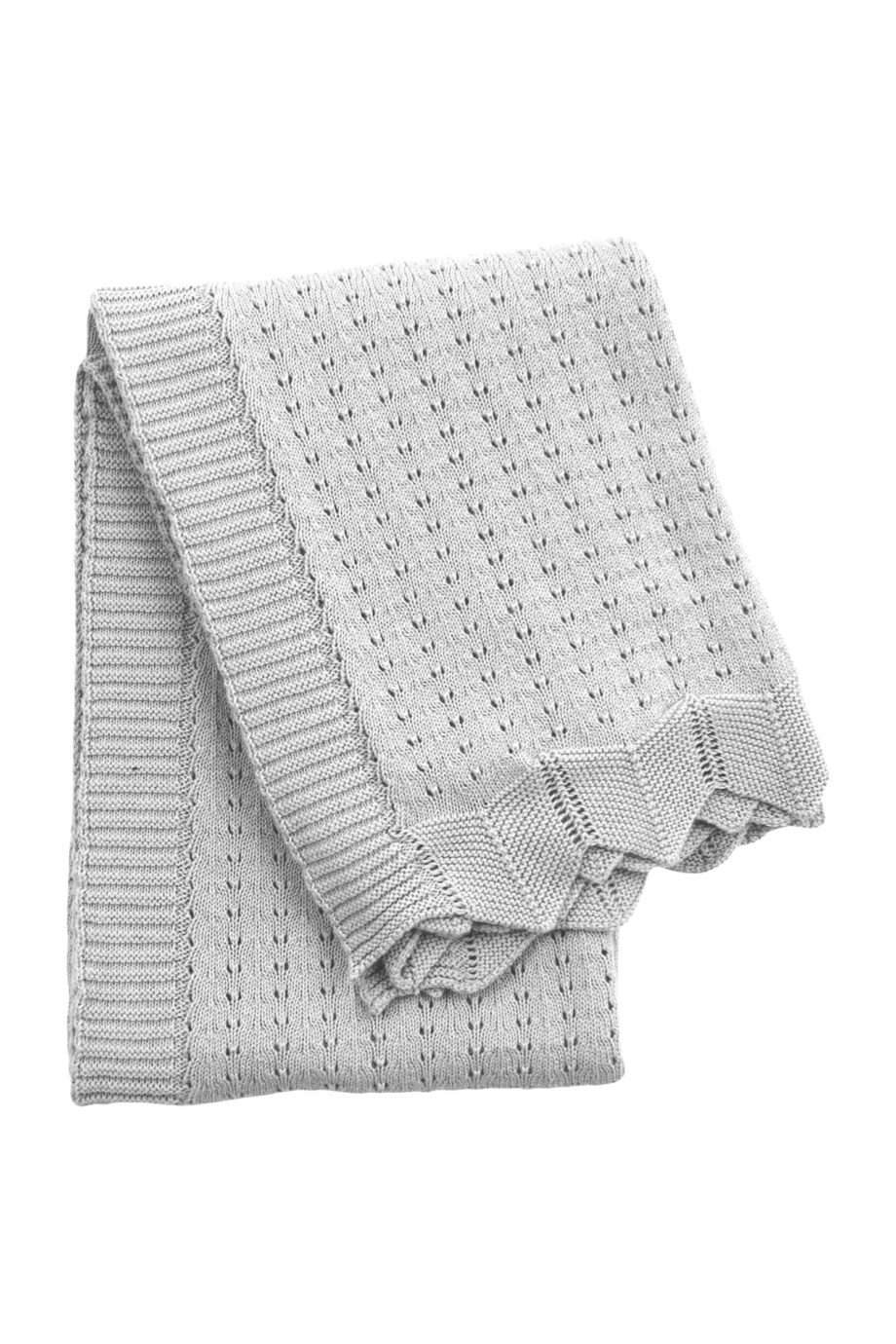 nouveau lilly white knitted cotton little blanket medium