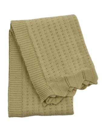 nouveau ochre knitted cotton little blanket medium