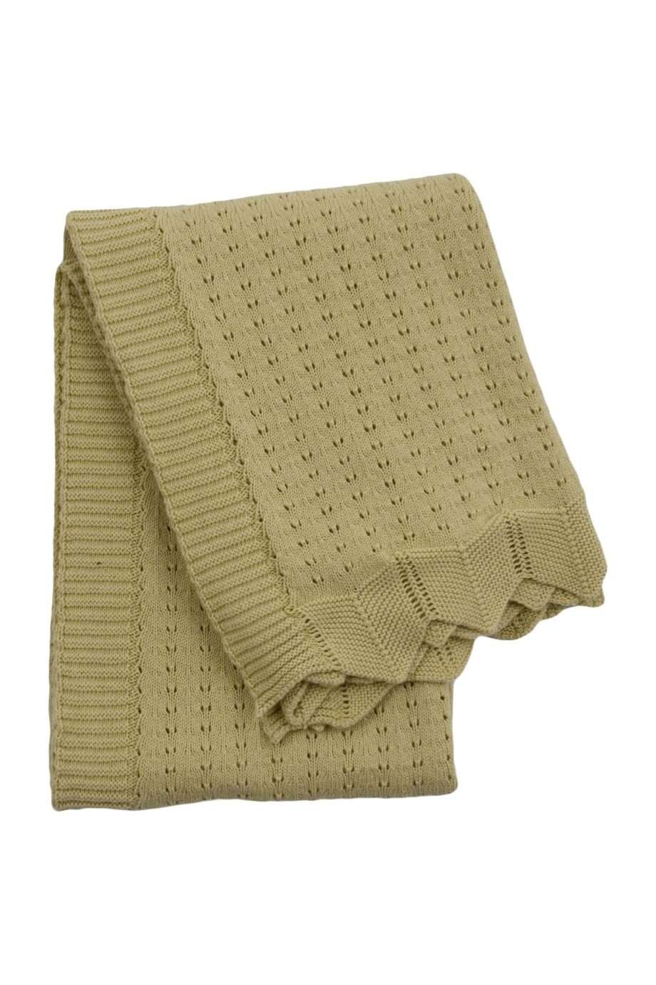 nouveau ochre knitted cotton little blanket small