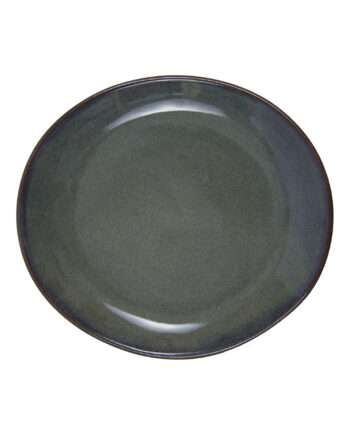 oval dessert plate celadon glaze ceramic small