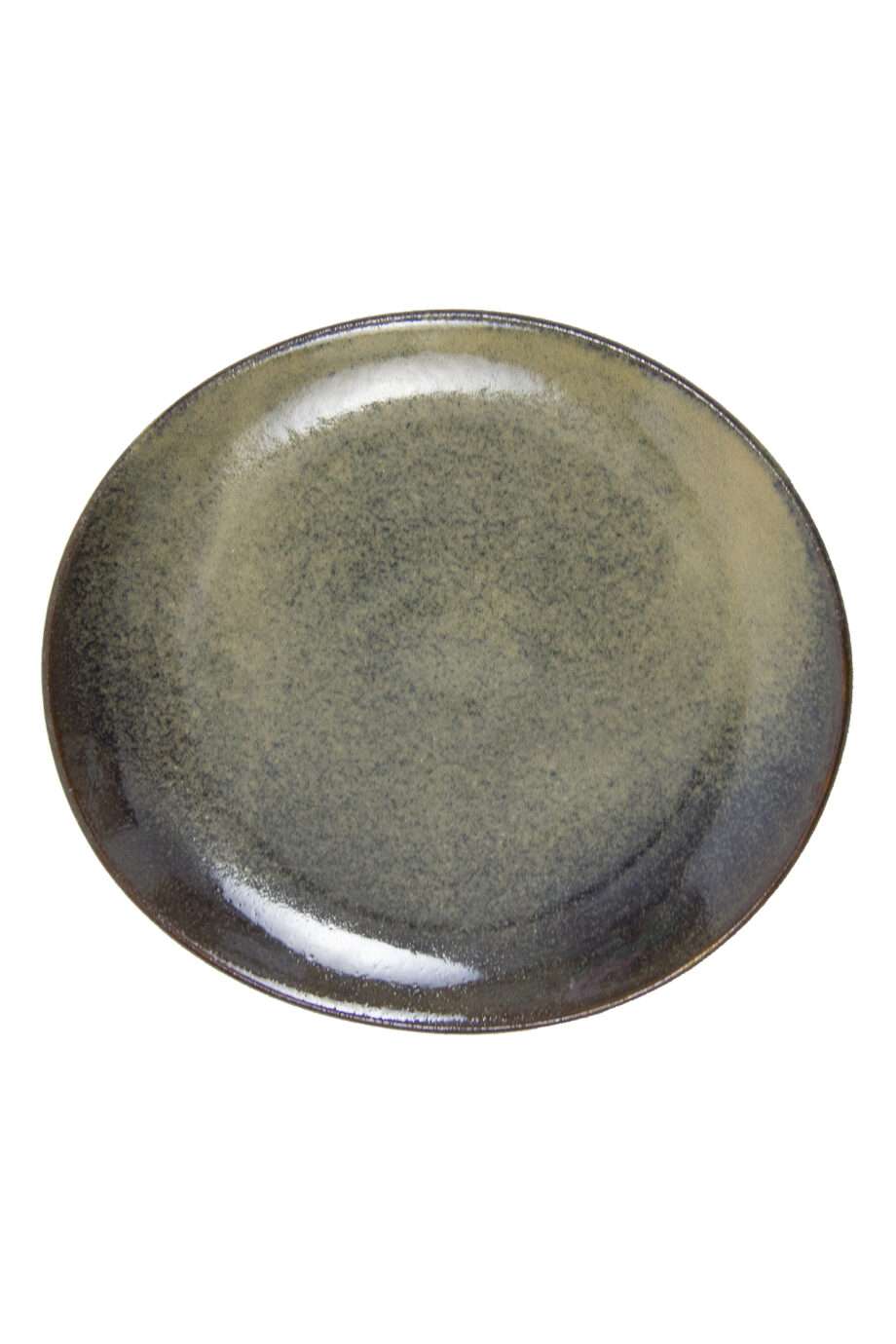 oval plate ochre glaze ceramic medium