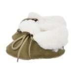 peetypeety ochre suede sheepfur babouche small