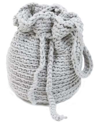 peludo bebble grey crochet cotton bag