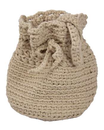 peludo linen crochet cotton bag