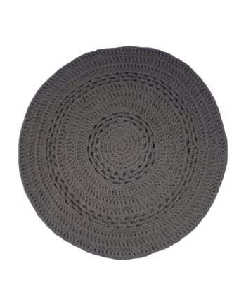 peony anthracite crochet woolen rug large