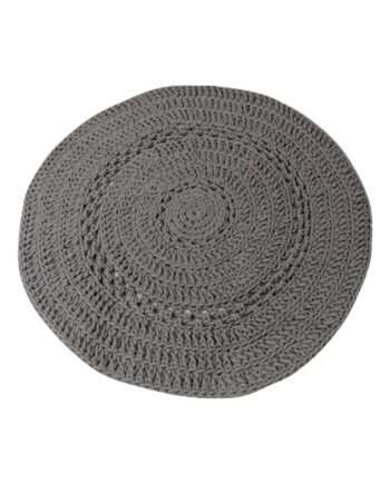 peony grey crochet woolen rug large