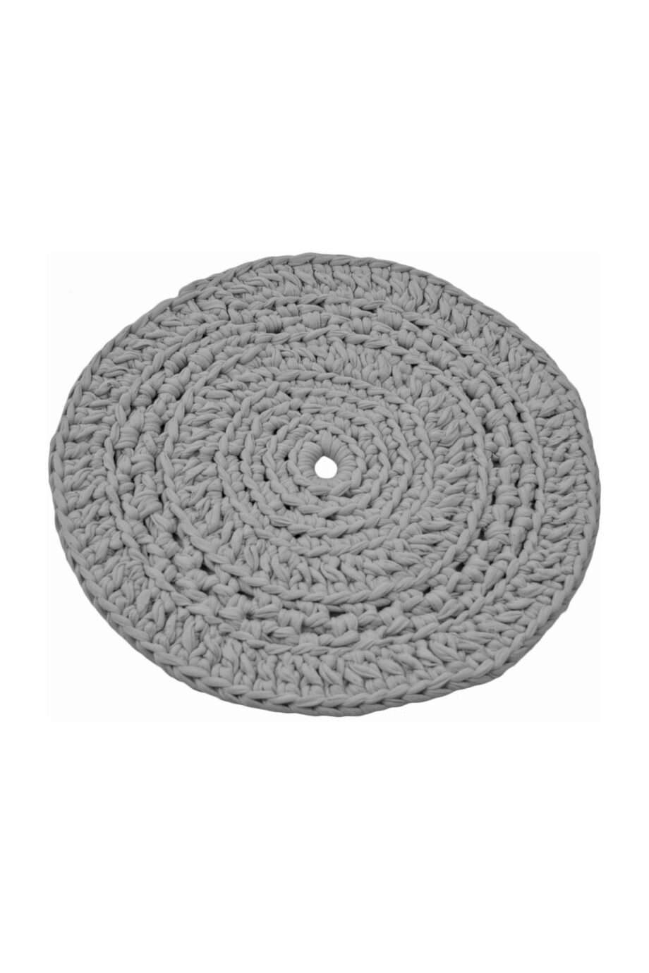 peony light grey crochet cotton placemat small