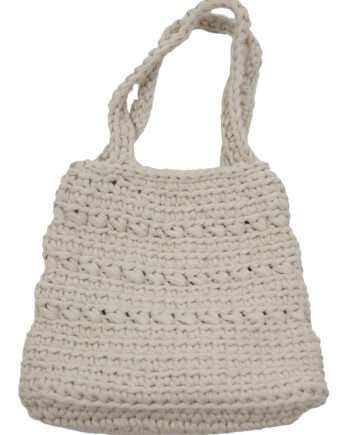 peony linen crochet cotton bag