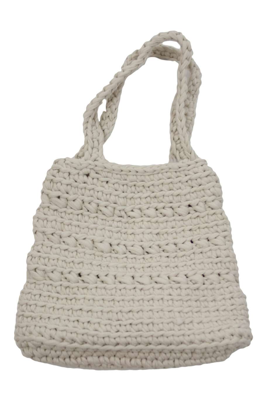 peony linen crochet cotton bag
