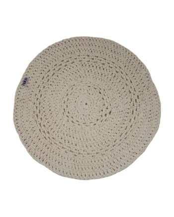 peony linen crochet cotton floor mat small
