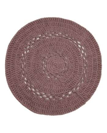 peony violet crochet woolen rug large
