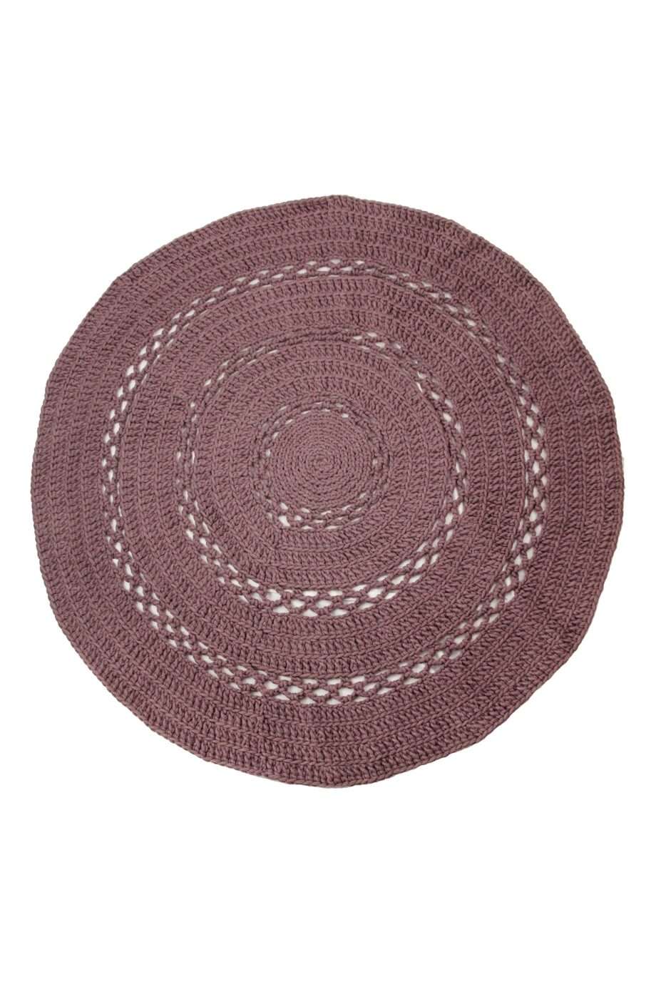 peony violet crochet woolen rug xlarge