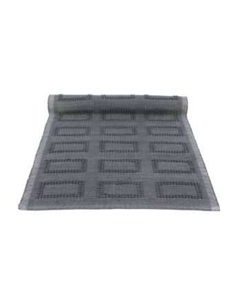 quadro anthracite woven cotton floor mat small