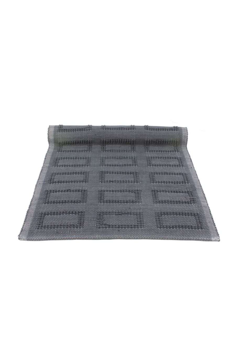 quadro anthracite woven cotton floor mat small