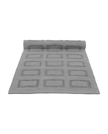 quadro grey woven cotton floor mat small
