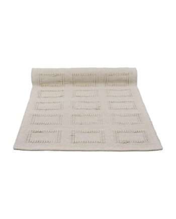 quadro linen woven cotton floor mat small
