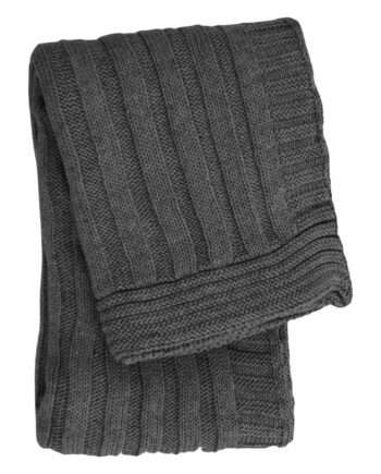 ribs anthracite knitted cotton little blanket medium